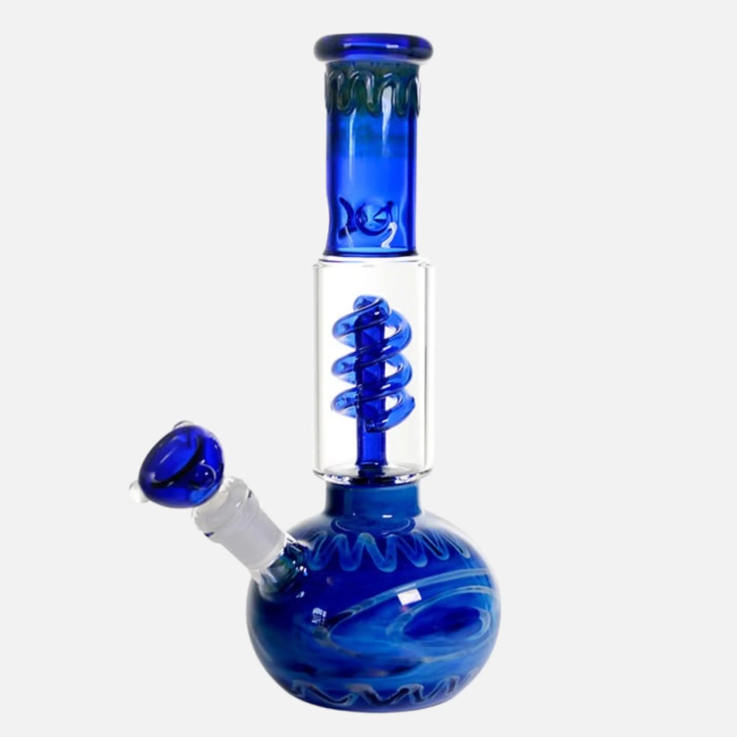 Silver Fumed Helix Round Base Bong