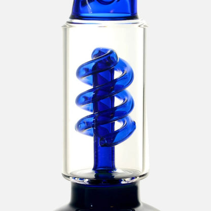 Silver Fumed Helix Round Base Bong