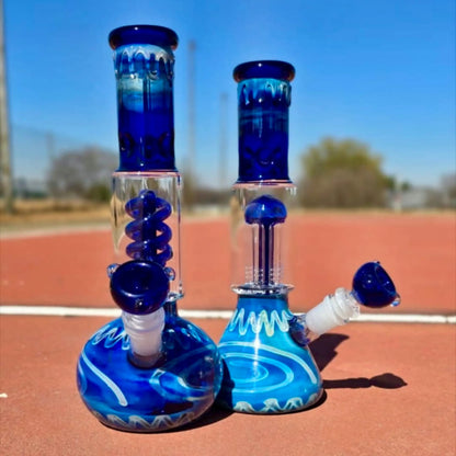 Silver Fumed Helix Round Base Bong