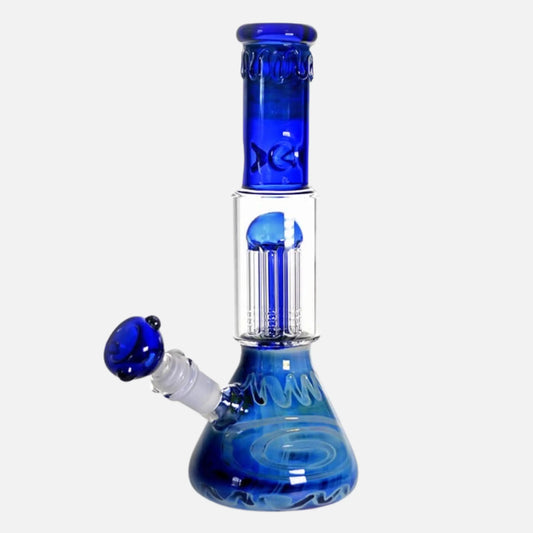 Silver Fumed Tree Perc Beaker Bong