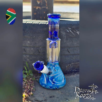 Silver Fumed Tree Perc Beaker Bong